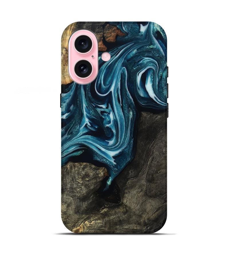 iPhone 17 Wood Live Edge Phone Case - Elmore (Blue, 808713)