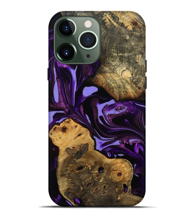 iPhone 13 Pro Max Wood Live Edge Phone Case - Ellen (Purple, 808714)