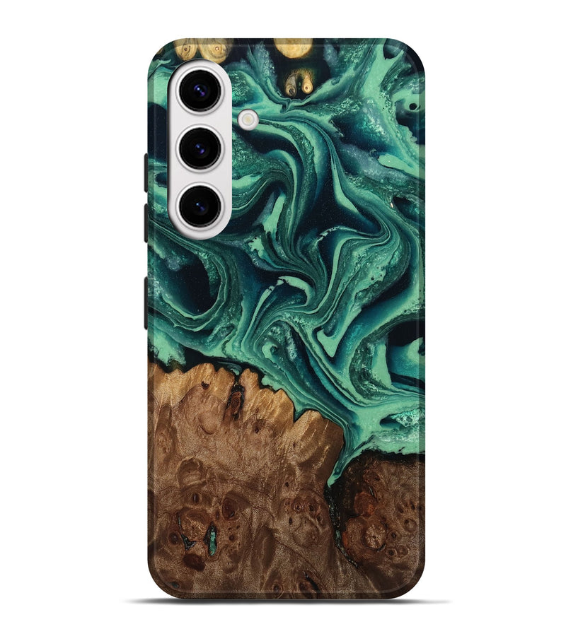 Galaxy S25 Plus Wood Live Edge Phone Case - Brody (Green, 808717)