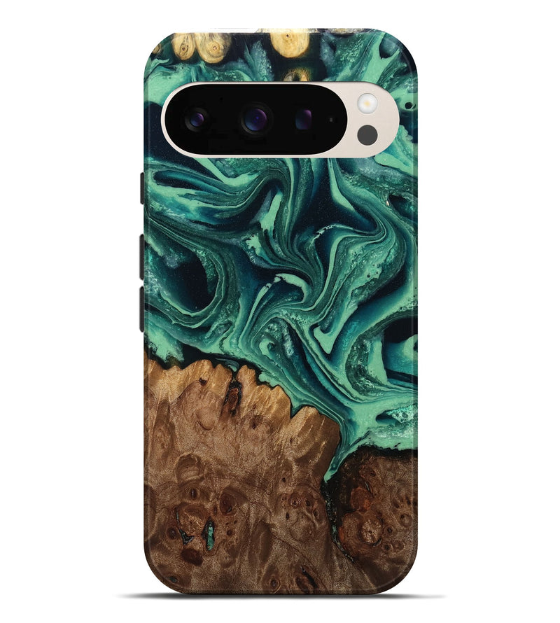 Pixel 10 Pro XL Wood Live Edge Phone Case - Brody (Green, 808717)