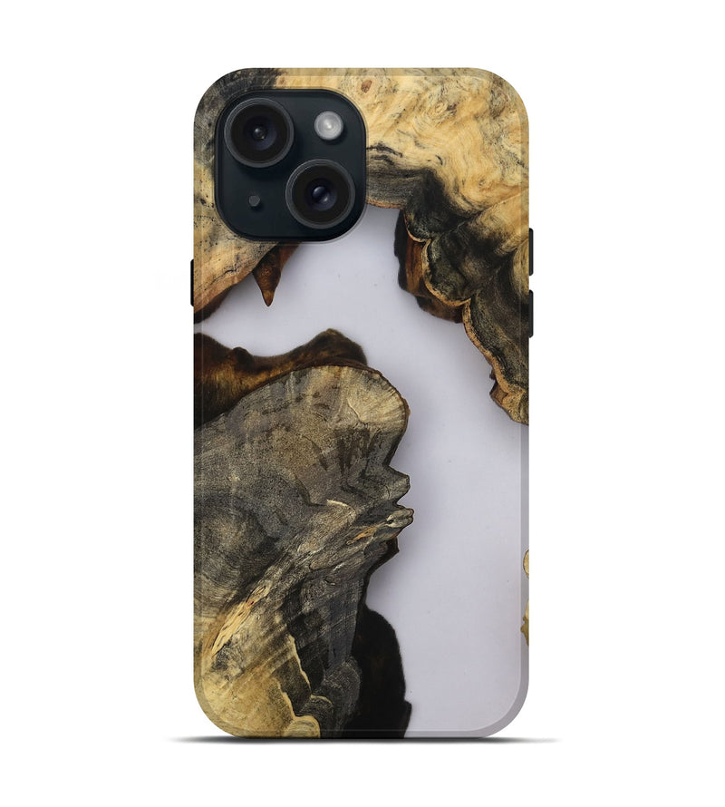 iPhone 15 Wood Live Edge Phone Case - Timothy (Clear, 808718)