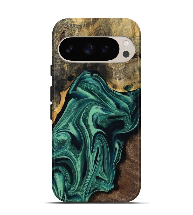 Pixel 9 Wood Live Edge Phone Case - Jeff (Green, 808719)