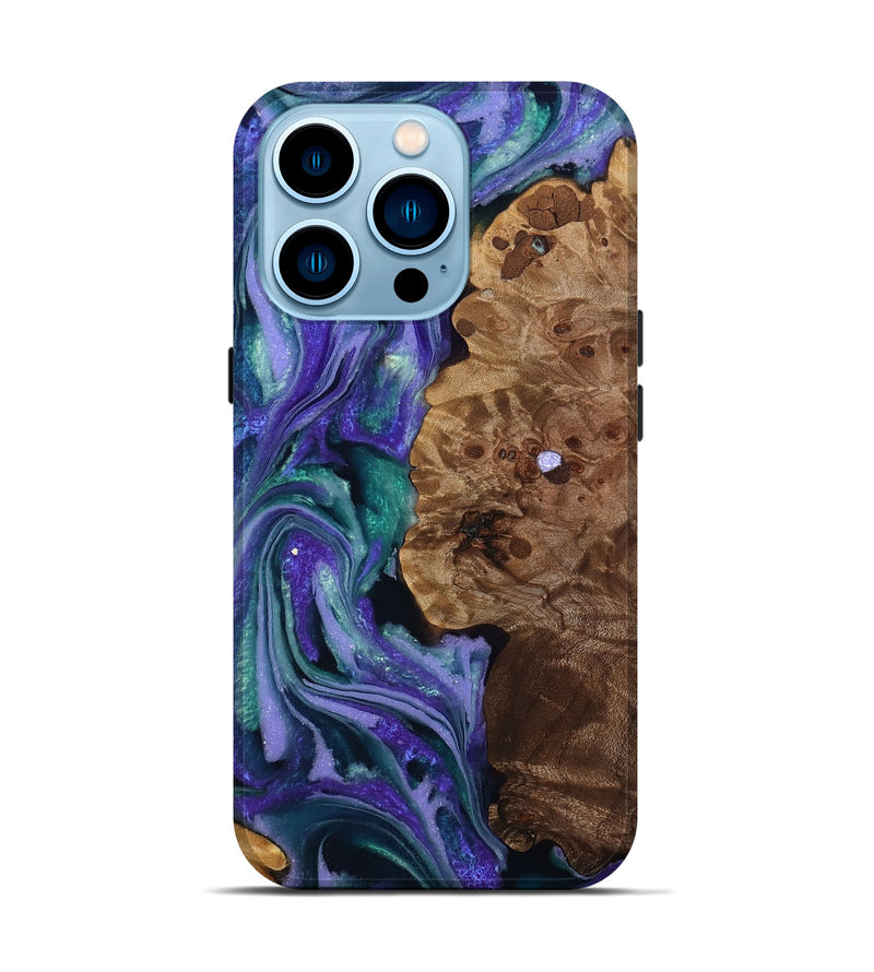 iPhone 14 Pro Wood Live Edge Phone Case - Sawyer (Purple, 808720)
