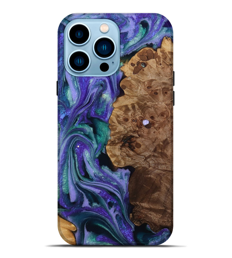 iPhone 14 Pro Max Wood Live Edge Phone Case - Sawyer (Purple, 808720)
