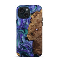 iPhone 15 Wood Live Edge Phone Case - Sawyer (Purple, 808720)