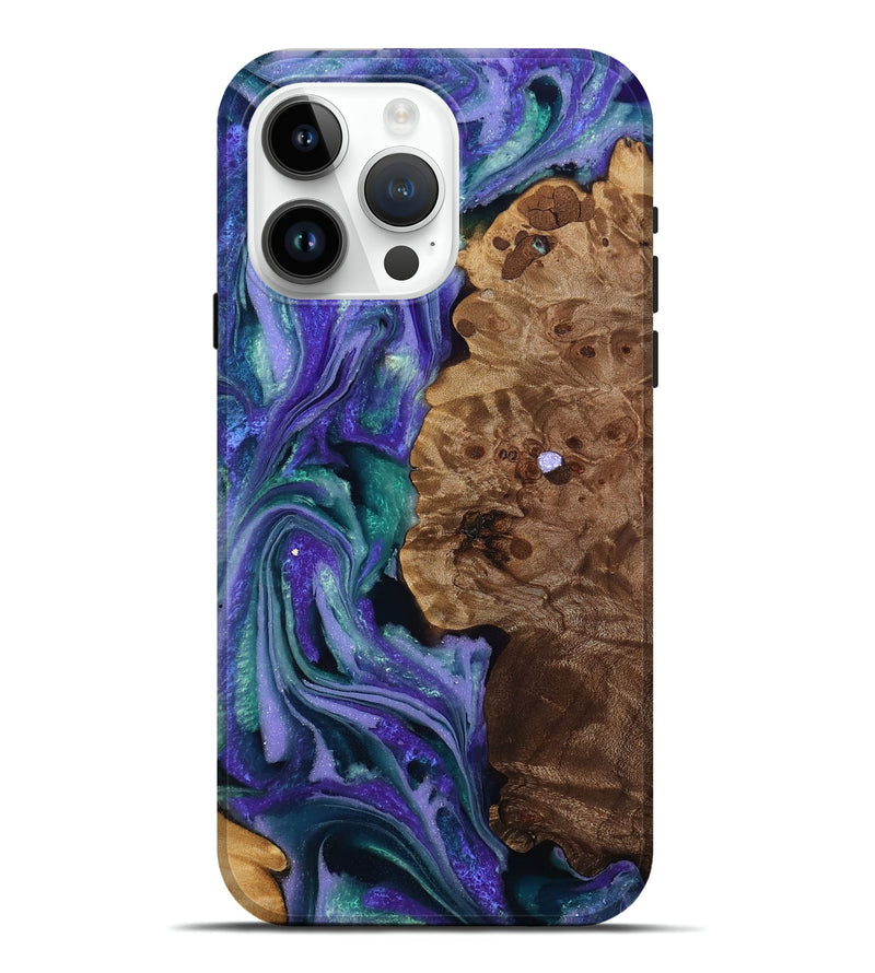 iPhone 15 Pro Max Wood Live Edge Phone Case - Sawyer (Purple, 808720)