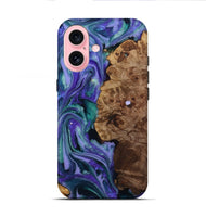 iPhone 16 Wood Live Edge Phone Case - Sawyer (Purple, 808720)