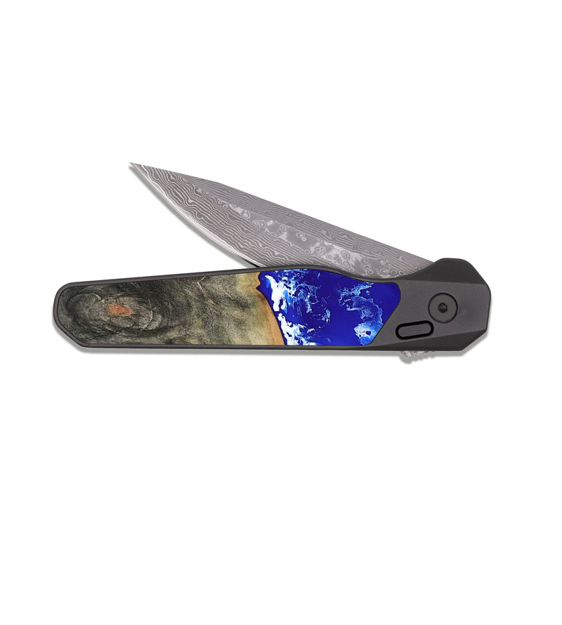 EDC Dark Damascus Wood Pocket Knife - Elia (Coastal, 808724)
