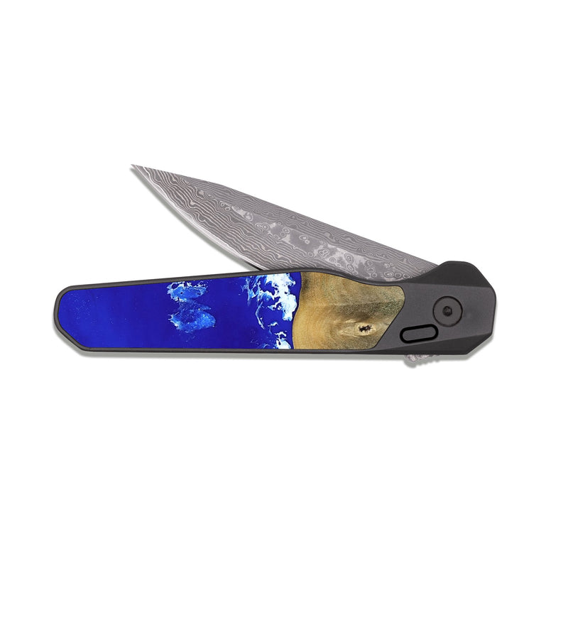 EDC Dark Damascus Wood Pocket Knife - Kori (Coastal, 808732)
