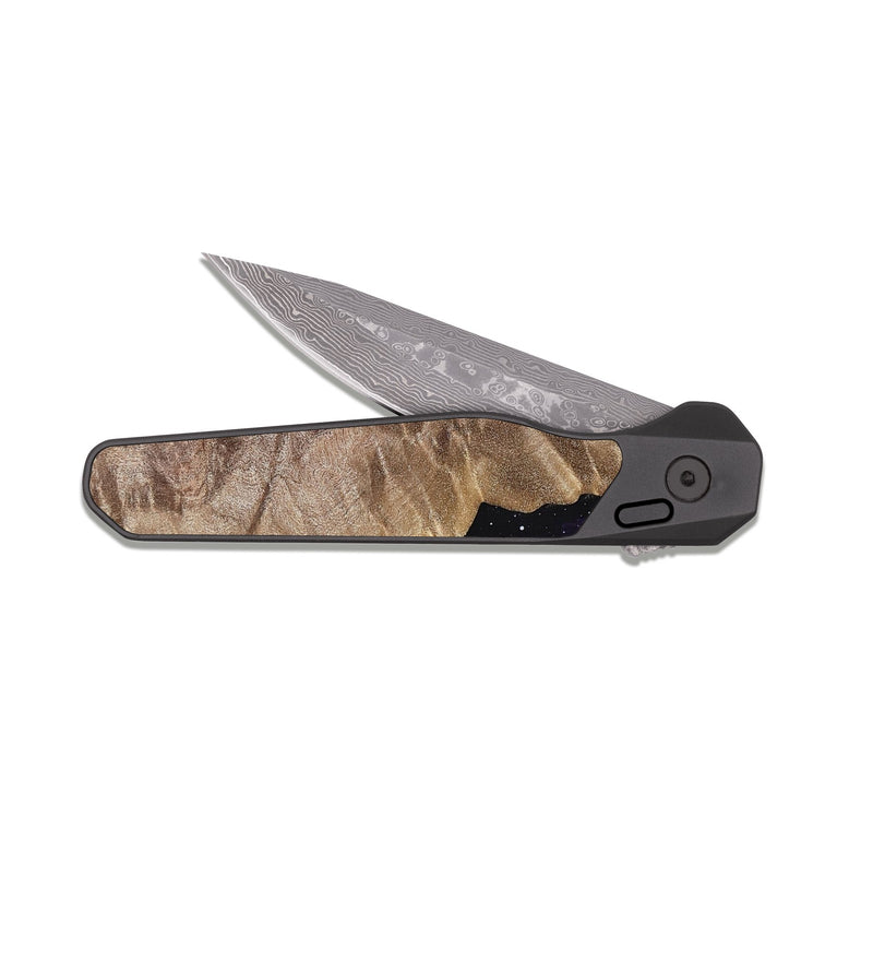 EDC Dark Damascus Wood Pocket Knife - Levar (Cosmos, 808790)