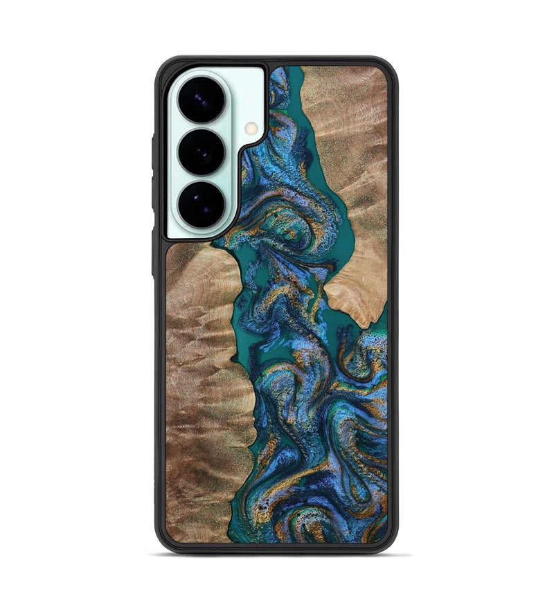 Galaxy S26 Plus Wood Phone Case - Karyn (Teal & Gold, 808811)