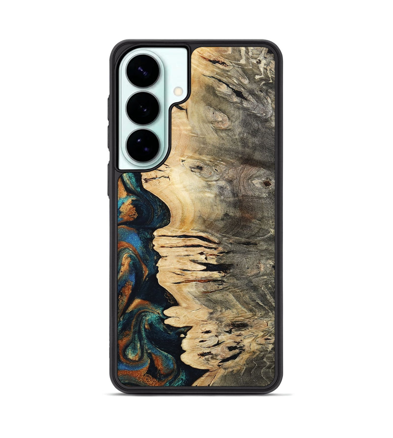 Galaxy S26 Plus Wood Phone Case - Braydon (Teal & Gold, 808812)