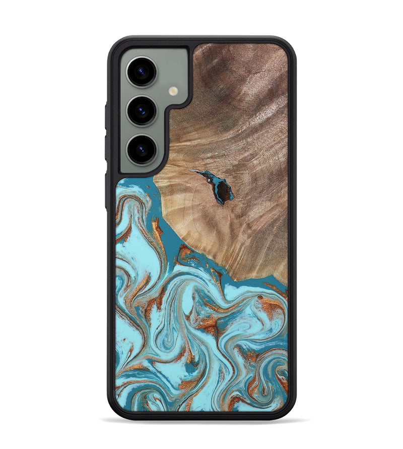 Galaxy S24 Plus Wood Phone Case - Britni (Teal & Gold, 808813)