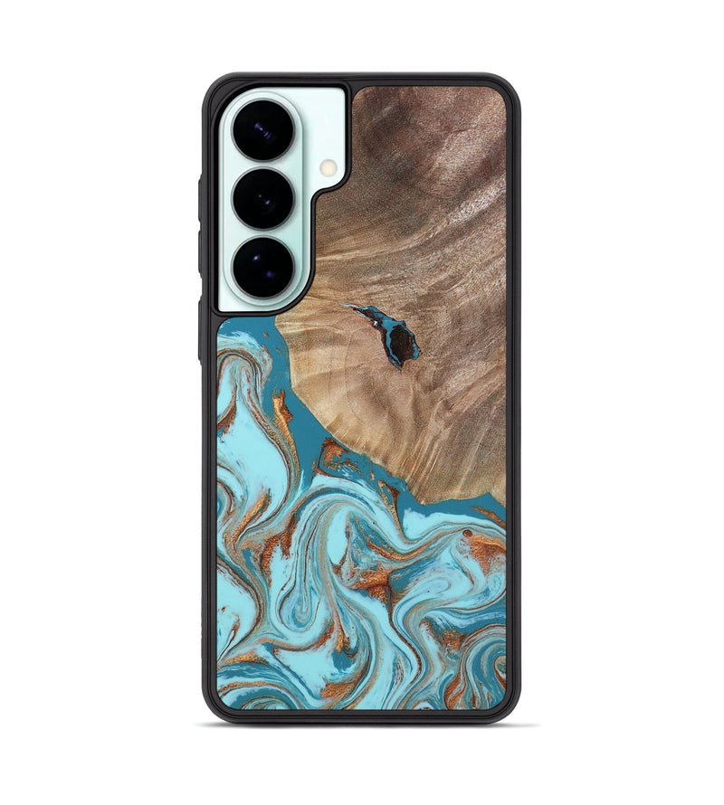 Galaxy S26 Plus Wood Phone Case - Britni (Teal & Gold, 808813)