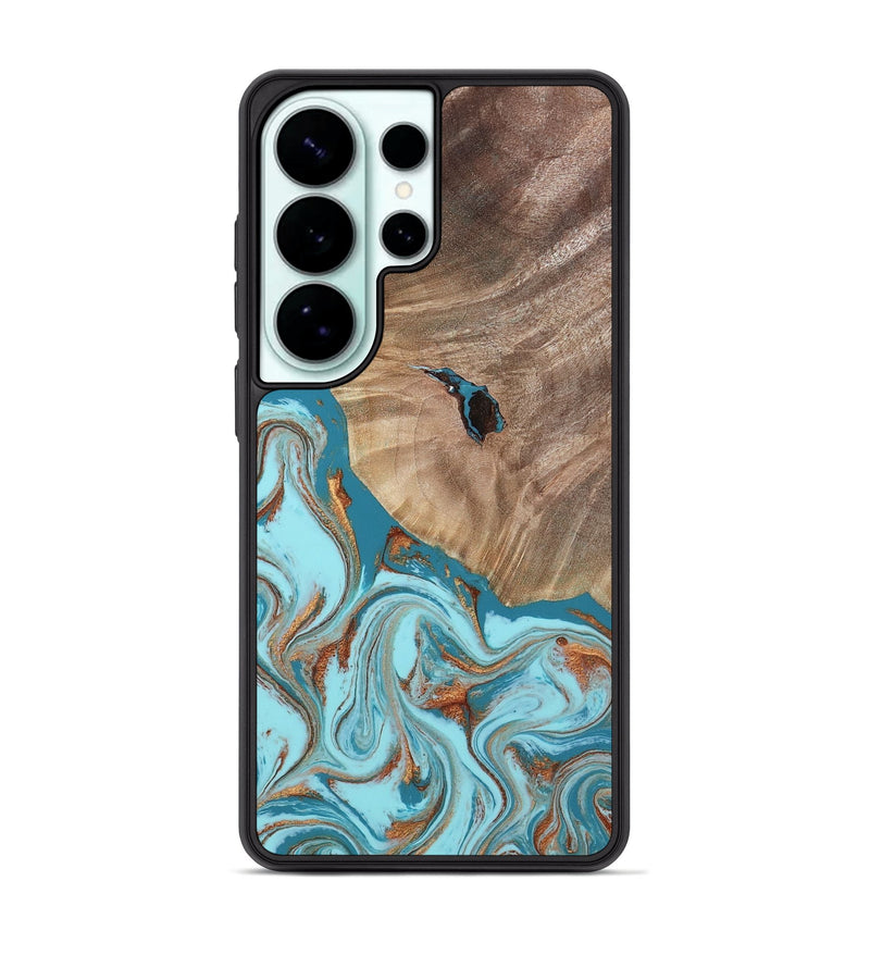 Galaxy S26 Ultra Wood Phone Case - Britni (Teal & Gold, 808813)