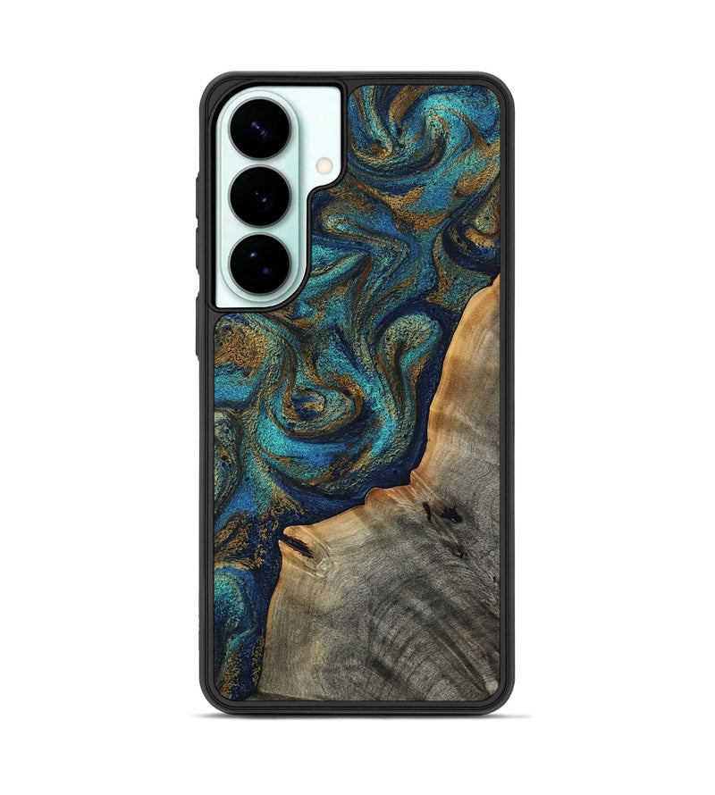 Galaxy S26 Plus Wood Phone Case - Tressie (Teal & Gold, 808814)
