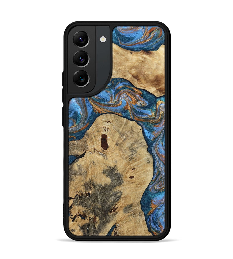 Galaxy S22 Plus Wood Phone Case - Vernon (Teal & Gold, 808817)