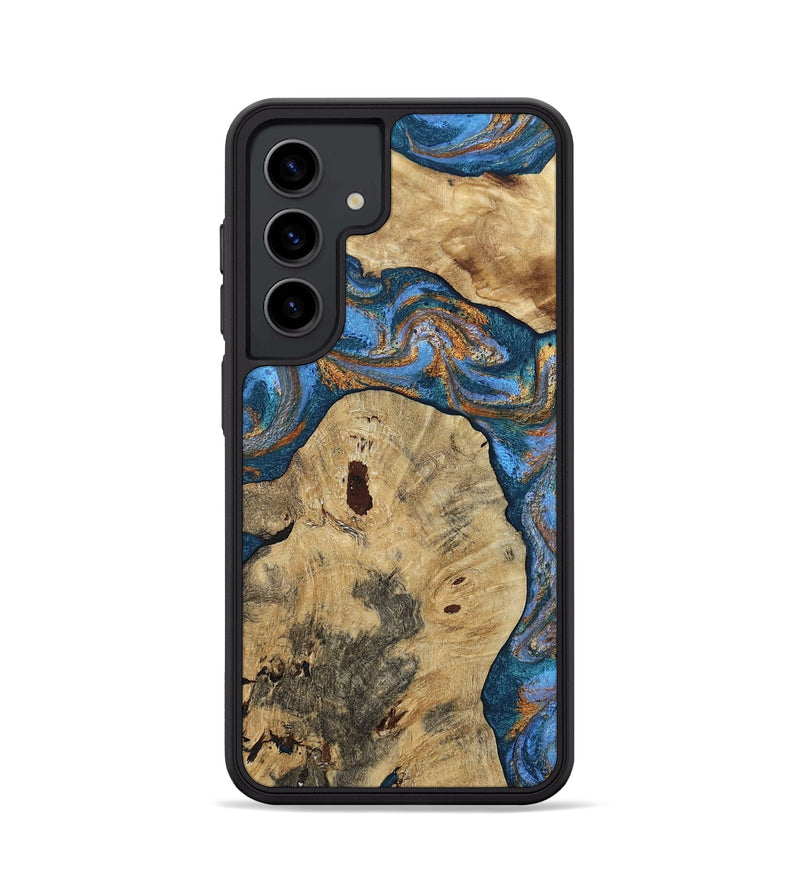 Galaxy S24 Wood Phone Case - Vernon (Teal & Gold, 808817)