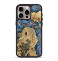 iPhone 15 Pro Max Wood Phone Case - Vernon (Teal & Gold, 808817)