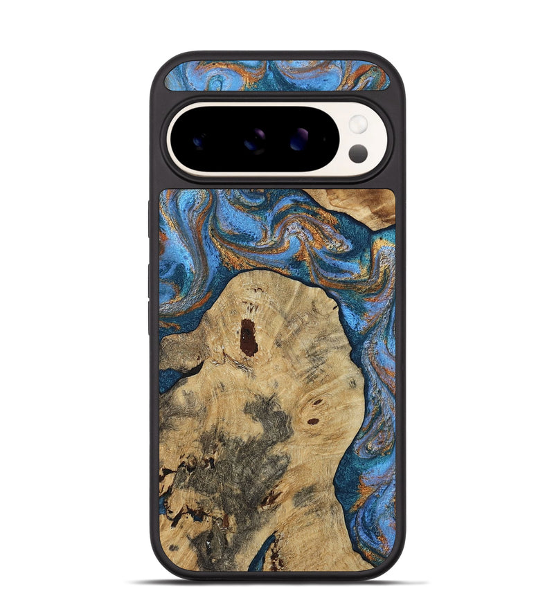 Pixel 9 Pro Wood Phone Case - Vernon (Teal & Gold, 808817)