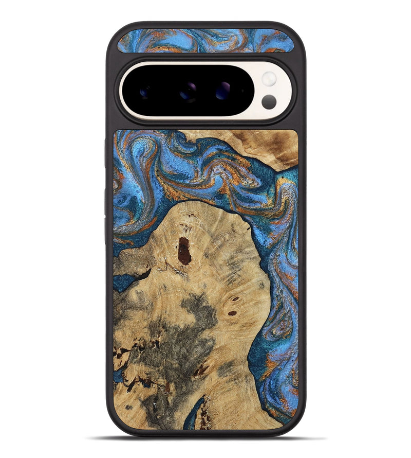 Pixel 9 Pro XL Wood Phone Case - Vernon (Teal & Gold, 808817)
