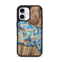 iPhone 17 Wood Phone Case - Kylan (Teal & Gold, 808819)