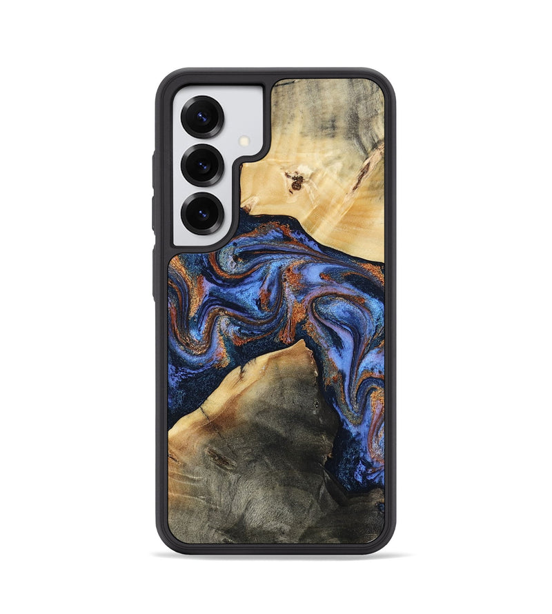 Galaxy S25 Wood Phone Case - Kayla (Teal & Gold, 808822)