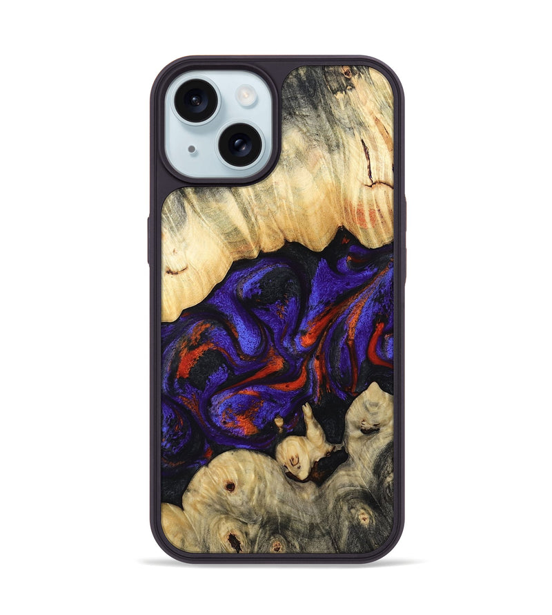 iPhone 15 Wood Phone Case - Devin (Purple, 808825)