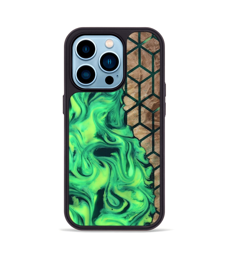 iPhone 14 Pro Wood Phone Case - Mindi (Pattern, 808866)