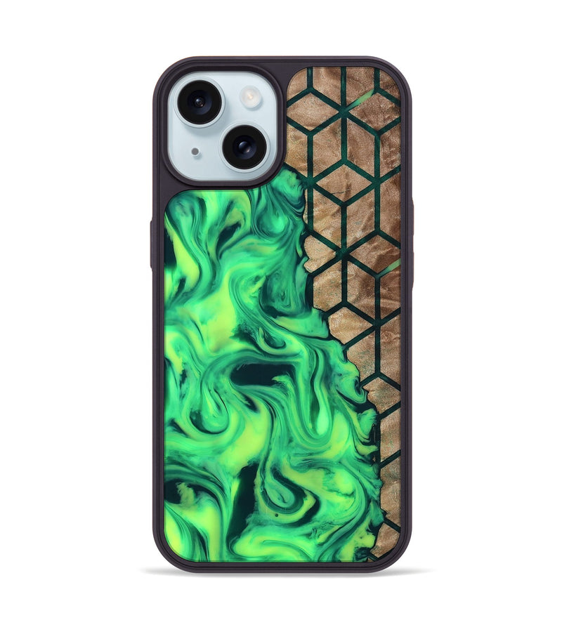 iPhone 15 Wood Phone Case - Mindi (Pattern, 808866)