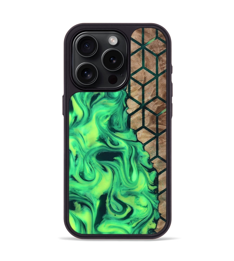 iPhone 15 Pro Wood Phone Case - Mindi (Pattern, 808866)