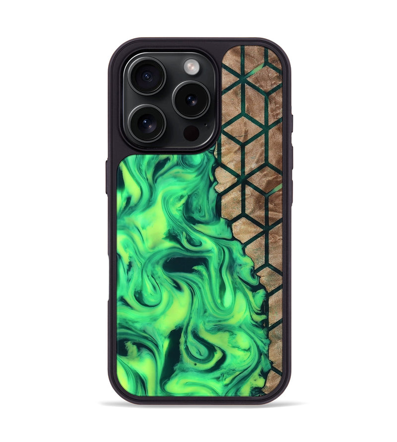 iPhone 16 Pro Wood Phone Case - Mindi (Pattern, 808866)