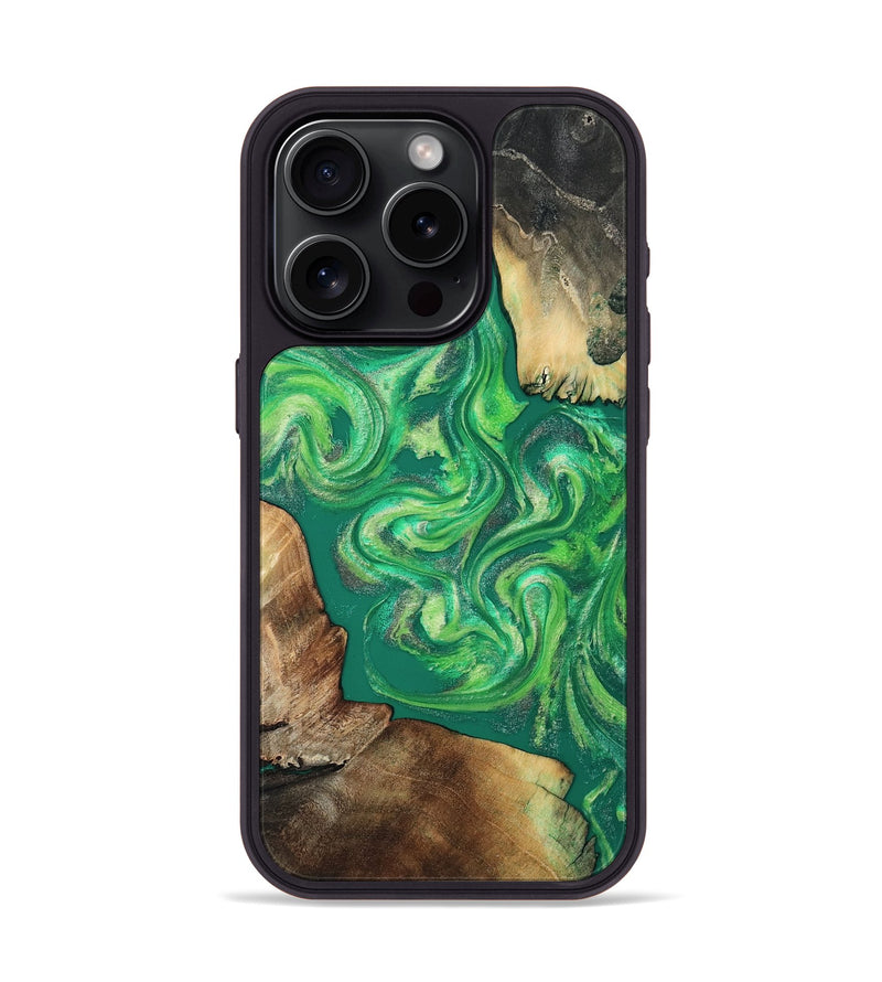 iPhone 15 Pro Wood Phone Case - Sylas (Green, 808873)