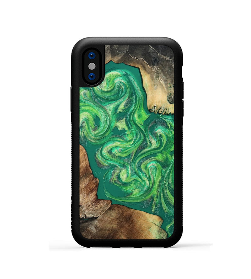 iPhone Xs Wood Phone Case - Sylas (Green, 808873)