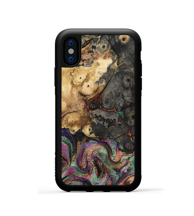 iPhone Xs Wood Phone Case - Janeen (Green, 808874)