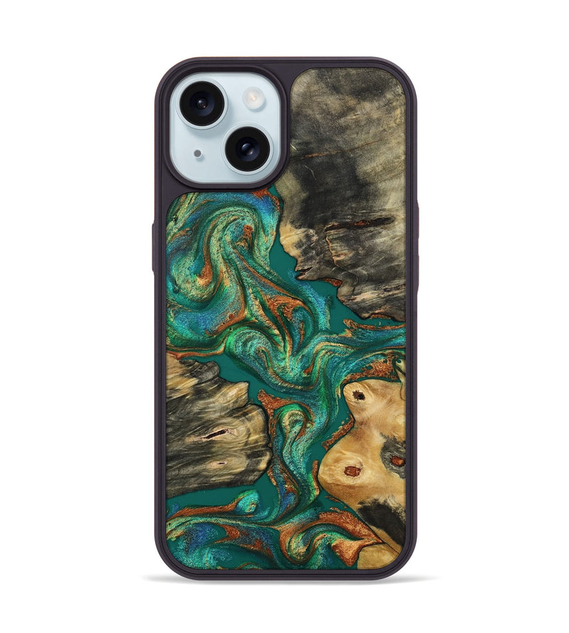 iPhone 15 Wood Phone Case - Adam (Green, 808875)