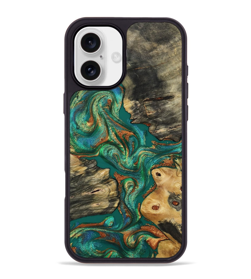 iPhone 16 Plus Wood Phone Case - Adam (Green, 808875)