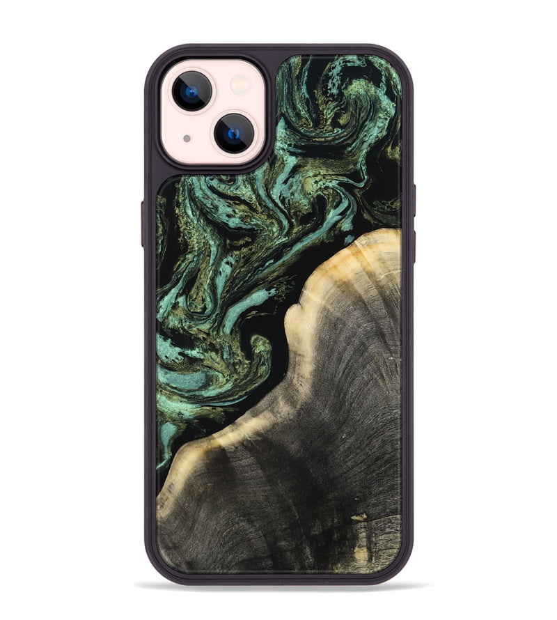 iPhone 14 Plus Wood Phone Case - Sharron (Green, 808876)