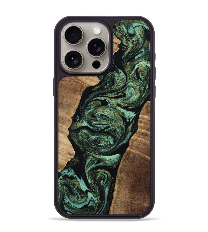 iPhone 15 Pro Max Wood Phone Case - Gerhard (Green, 808877)
