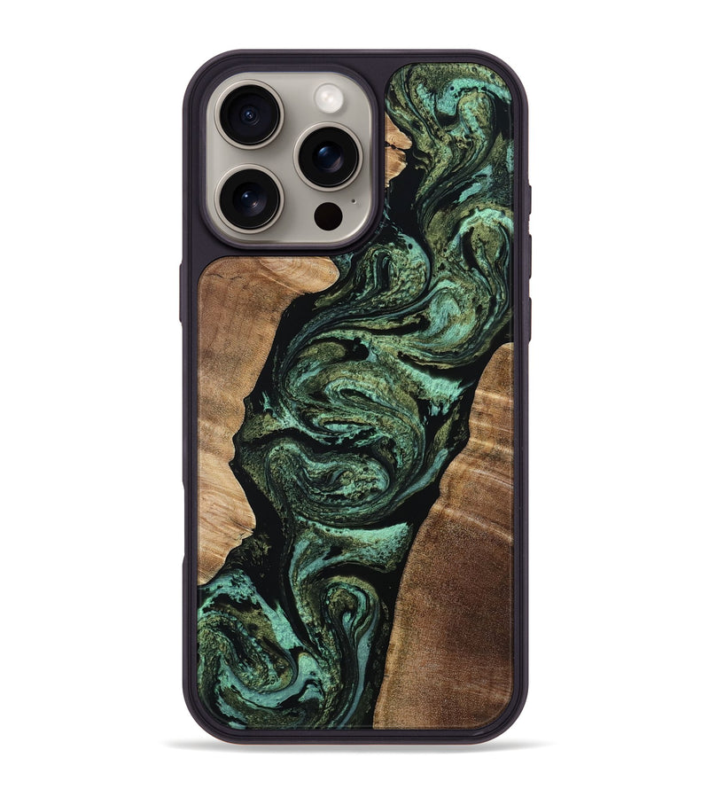 iPhone 16 Pro Max Wood Phone Case - Gerhard (Green, 808877)