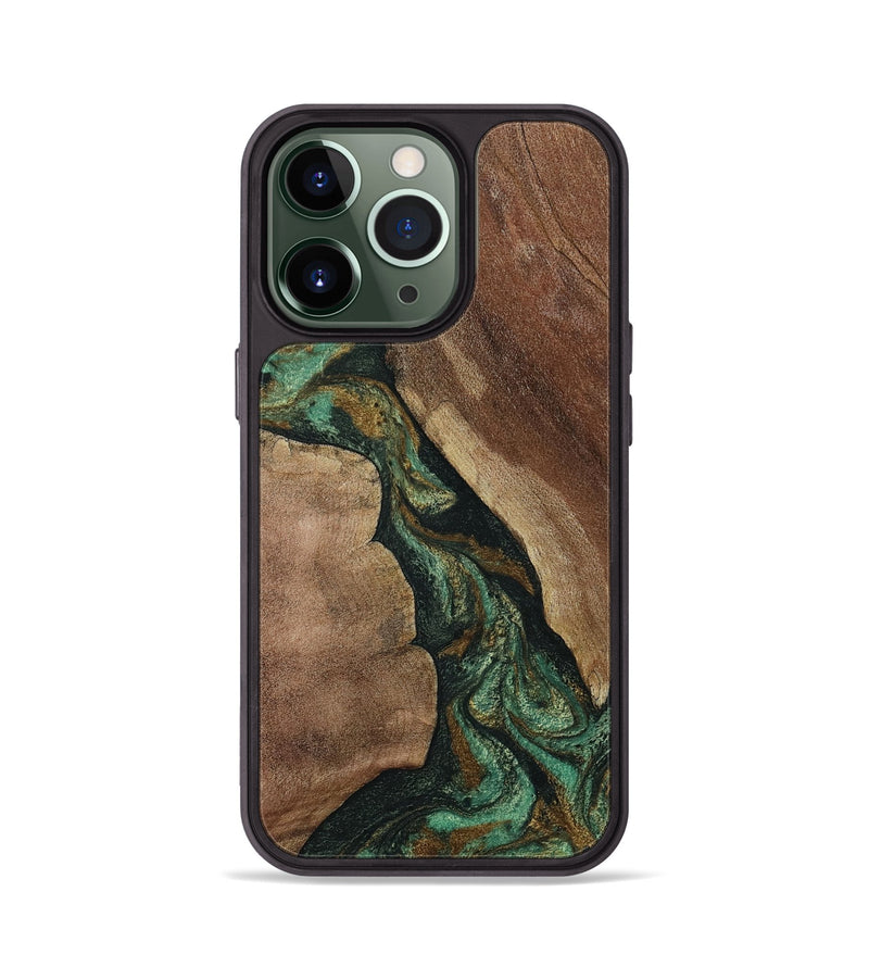 iPhone 13 Pro Wood Phone Case - Qiana (Green, 808878)