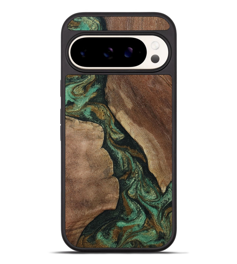 Pixel 9 Pro XL Wood Phone Case - Qiana (Green, 808878)
