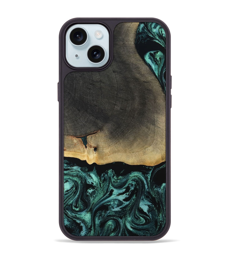 iPhone 15 Plus Wood Phone Case - Alma (Green, 808879)