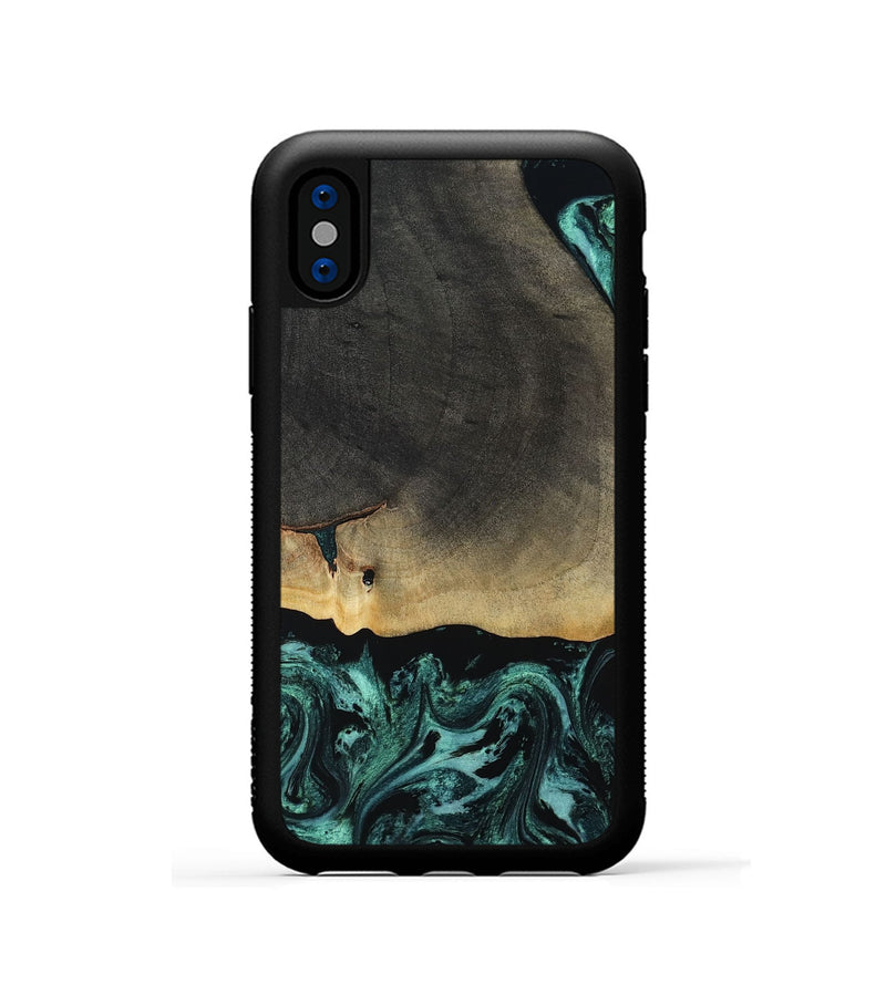 iPhone Xs Wood Phone Case - Alma (Green, 808879)
