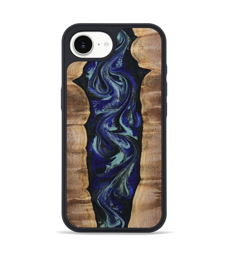 iPhone 16e Wood Phone Case - Damon (Blue, 808880)