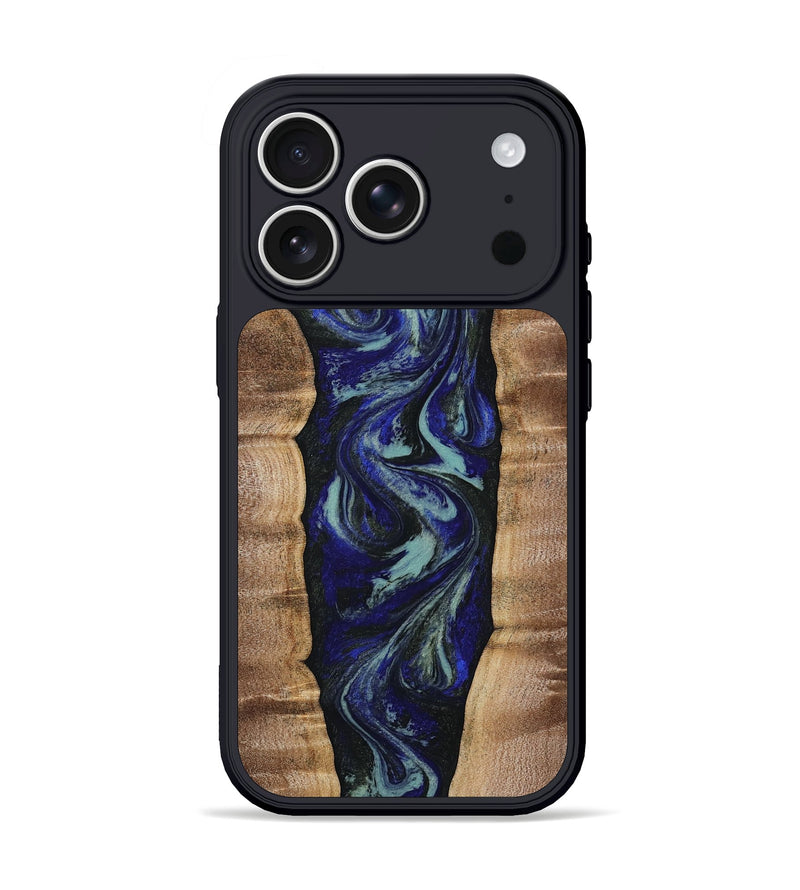 iPhone 17 Pro Wood Phone Case - Damon (Blue, 808880)