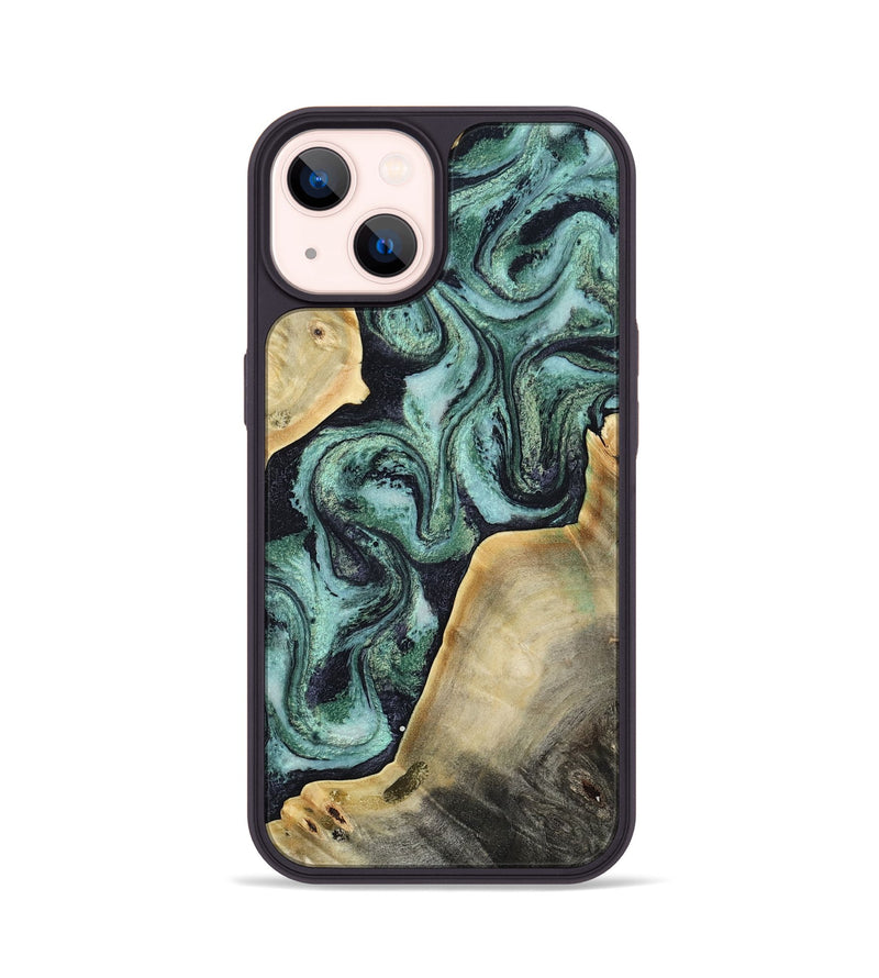 iPhone 14 Wood Phone Case - Kory (Green, 808882)