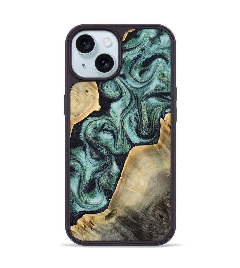 iPhone 15 Wood Phone Case - Kory (Green, 808882)