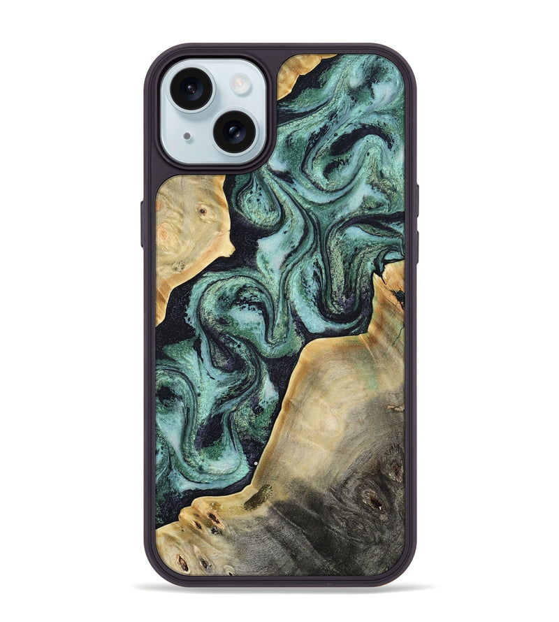 iPhone 15 Plus Wood Phone Case - Kory (Green, 808882)