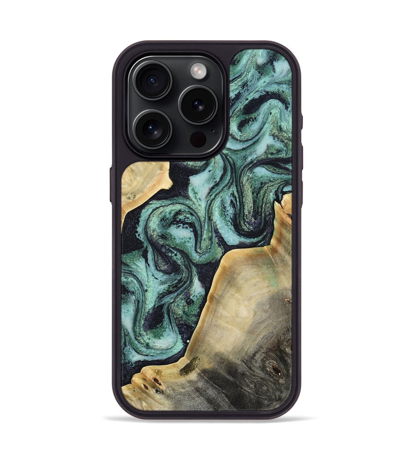 iPhone 15 Pro Wood Phone Case - Kory (Green, 808882)